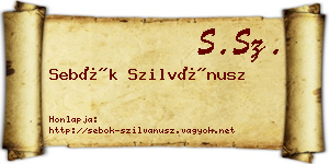 Sebők Szilvánusz névjegykártya